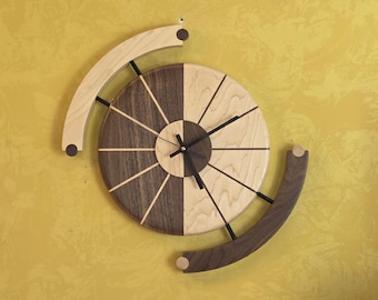 Walnut Maple Wall Clock, Wall Art