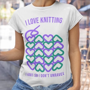 Gift for Knitters Unisex Cotton T-Shirt Perfect for Crafters Top Funny Yarn tshirt for Knitting Enthusiasts Crafting Apparel Tee Shirt