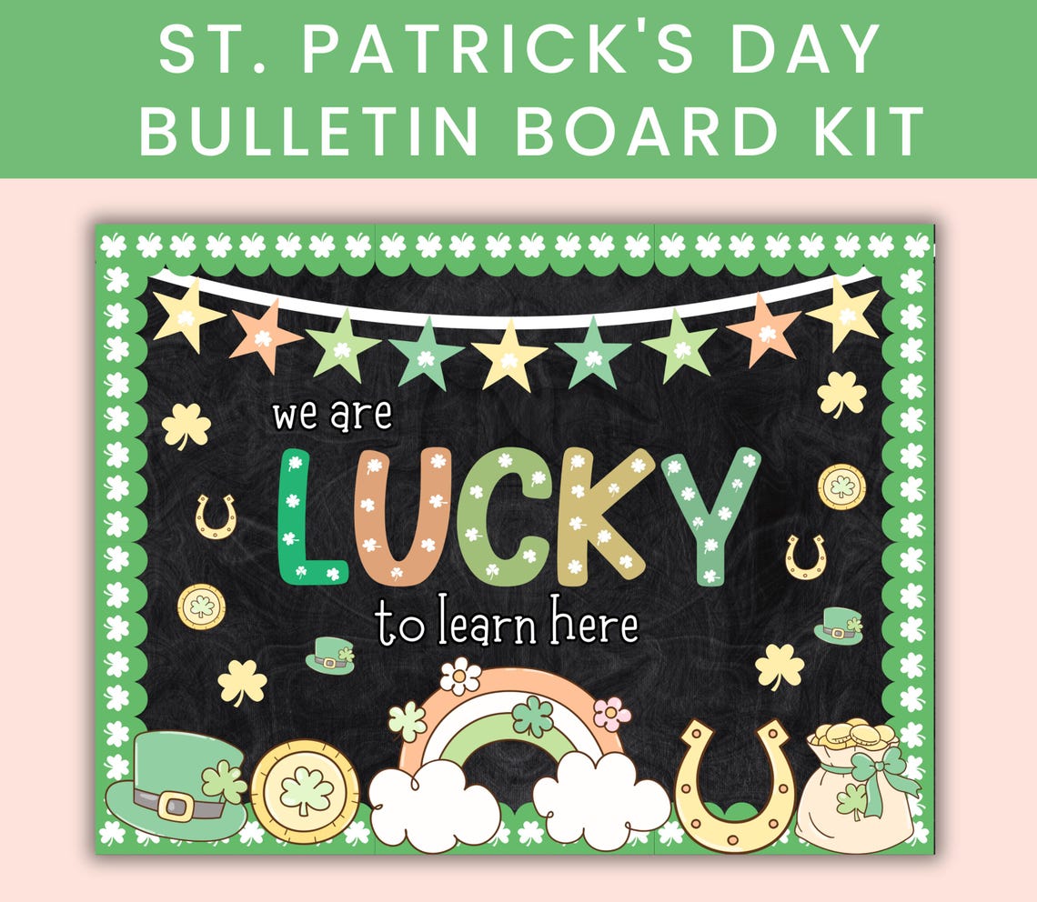 St Patrick’s Day Bulletin Board Kit, Lucky Charms Bulletin Board, March ...