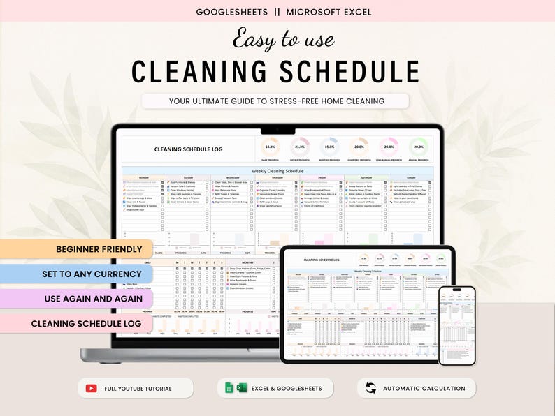 Weekly Cleaning Checklist Spreadsheet Template for Google Sheets ...