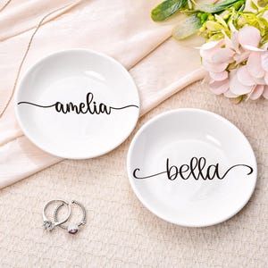 Personalized Engagement Ring Dish, Bridesmaid Jewelry Dish, Trinket Dish, Wedding Ring Dish, Engagement Jewelry Holder, Gift For Her