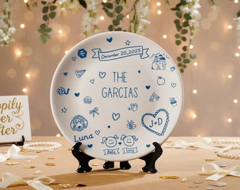 Personalized Wedding Platter, Wedding Gift for Newlyweds, New Home Gift, Wedding Porcelain Platter Plate, Christmas Gifts, Gift for Her