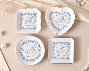 Custom Locked Ring Dish, Wedding Gift for Couple, Engagement Gift, Sentimental Gift for Bride,  Ring Holder Gift, Trinket Dish