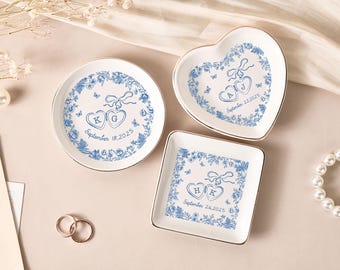 Custom Locked Ring Dish, Wedding Gift for Couple, Engagement Gift, Sentimental Gift for Bride,  Ring Holder Gift, Trinket Dish