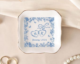 Custom Locked Ring Dish, Wedding Gift for Couple, Engagement Gift, Sentimental Gift for Bride,  Ring Holder Gift, Trinket Dish