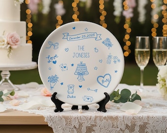 Personalized Wedding Platter, Wedding Gift for Newlyweds, New Home Gift, Wedding Porcelain Platter Plate, Christmas Gifts, Gift for Her