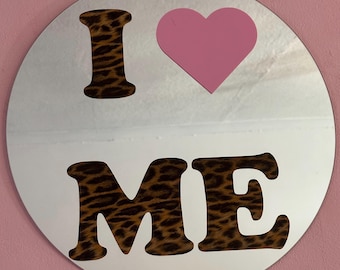 Y2K Leopard Print Mirror – Pink McBling Room Decor