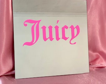 Y2K 38cm Juicy Logo Pink Mirror, Mcbling Baddie, ,2000s Fashion ...