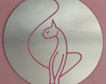 Baby Phat Cat Mirror Y2K McBling Pink Graphic 38cm Round