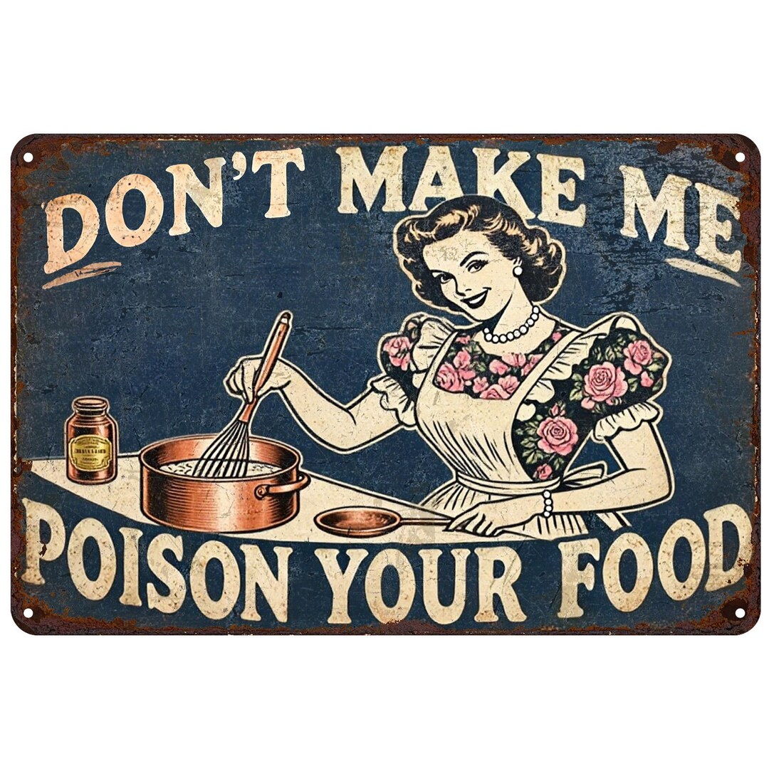 Retro Metal Tin Sign - "Hiding From Wife Bar" Wall Decor, 8x12 Inches, Rustic Garage Man Cave Decoration