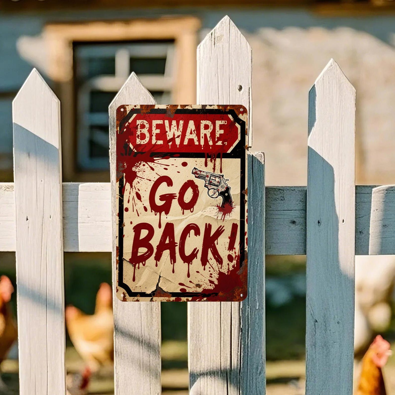 Scary Bloody Metal Horror Sign: Haunted House Halloween Decor - Etsy