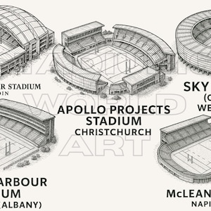 Rugby Print Black & White Digital New Zealand Stadium Wall Art 300 DPI Printable Download