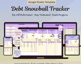 Debt Snowball Tracker: Google Sheets Budget Template (Digital Download)