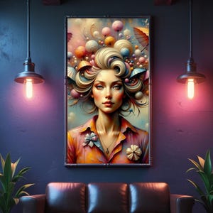 Surreal Abstract Prints Set: Cracked Face & Lava Motifs (Digital Download, Set of 4