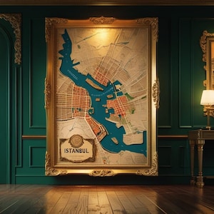 Vintage Map Bundle – 70 Gold Foil City Maps (Paris, London, New York, Tokyo & More) | Printable Wall Art, Instant Download