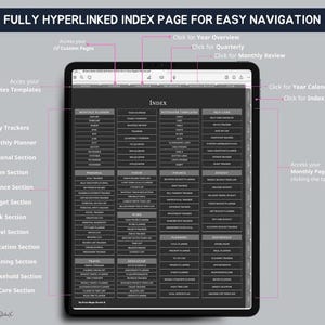 All-in-One Dark Mode Digital Planner (2026-2028), Goodnotes Template image 8