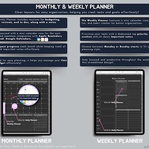 All-in-One Dark Mode Digital Planner (2026-2028), Goodnotes Template image 5