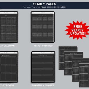 All-in-One Dark Mode Digital Planner (2026-2028), Goodnotes Template image 3