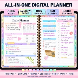 All-In-One Digital Planner 2025-2027: Digital Planner, Digital Journal, Digital Goodnotes Template, Weekly, Daily Planner, Notability