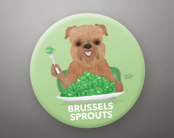 Brussels Griffon Fridge Magnet or Button, Dog Birthday Party, Party Favors, Dog Pinback Buttons, Bulk Gifts, Dog Lover Gift