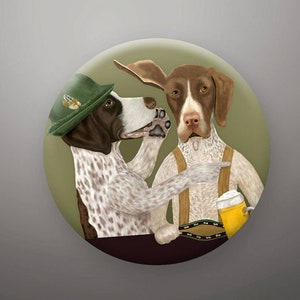 Imán o botón para jarra de cerveza de pointer alemán, regalo para amantes de los perros
