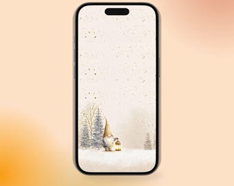 居心地の良いクリスマスノームのスマホ壁紙 – 冬のiPhone背景 | Scandinavian Digital Download