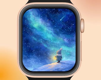 Apple Watchのフェイス、ギャラクシーナイト | iWatchのデジタルダウンロード用星空の冬の壁紙