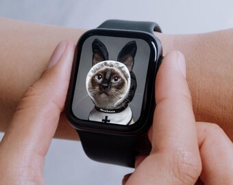 おもしろ猫修道女ウォッチフェイス - ハロウィンにぴったりな「ホーリーニャー」Apple Watch壁紙