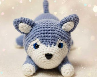 Patrón de muñeco amigurumi de husky bebé / Juguete de cachorro (patrón PDF) para principiantes