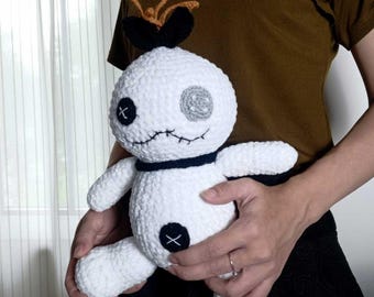 Patrón de muñeco amigurumi de ganchillo Big Cuddle White Scrump Stitch Voodoo