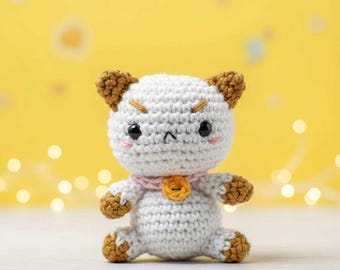 Patrón de amigurumi de gatito y cachorro gruñón (PDF, tutorial para principiantes)