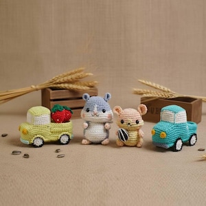 Patrón de muñeco amigurumi de fresa con forma de camión hámster (tutorial para principiantes) (PDF)