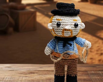 Patrón de muñeco vaquero amigurumi a crochet / Apto para principiantes (Patrón PDF)