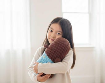 Patrón de capibara amigurumi de ganchillo: muñeco de ganchillo de hilo grueso y adorable: tutorial para hacer un lindo animal de peluche