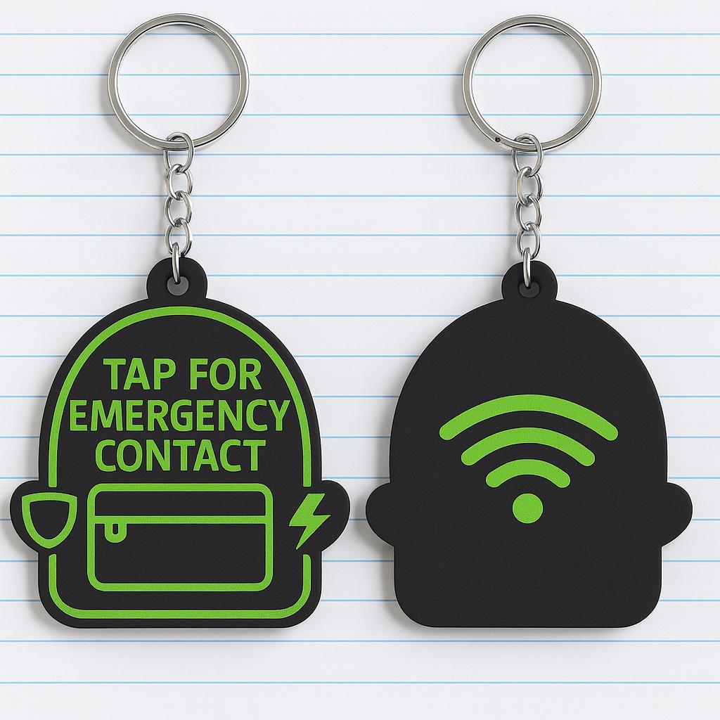 NFC Keychain – Instant Emergency Contact | Keychain for Kids, Elderly ...