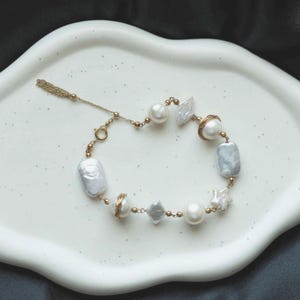 Baroque Pearl Bracelet: Sterling Silver, Multicolored Freshwater Pearls