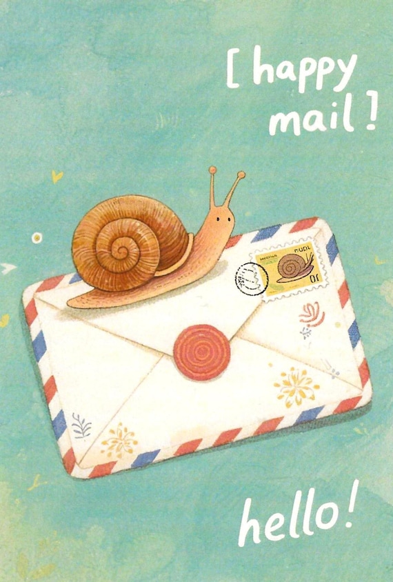 Snail Mail Postcard - Happy Mail Pen Pal Stationery