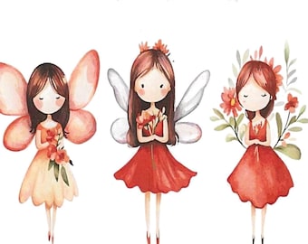 Watercolor Fairy Girls Postcard - Whimsical Fantasy Art