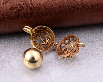 Gold Filigree Harmony Ball Necklace • Boho Chime Bola,