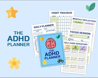 ADHD Printable Planner Bundle: Focus Tools for Neurodivergent Brains (PDF Download)