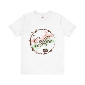 Coffee Script Floral Tee | Coffee Bean Circle Design