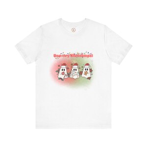 Cute Ghost Trio T-Shirt | Halloween ghosts with flowers, pastel spooky design
