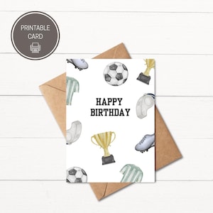 Fußball Geburtstagskarte | Druckbare Fußball Karte | Geburtstagskarte | Fußball-Geburtstag | Geburtstagskarte zum Ausdrucken | Sofortdownload | Sportkarte