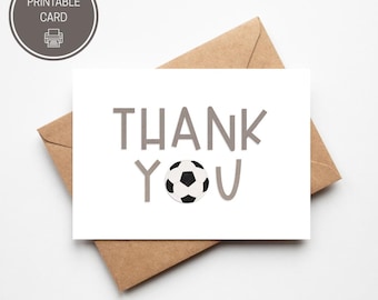 Soccer Thank You Card | Printable Sports Card (PDF, JPEG, PNG)