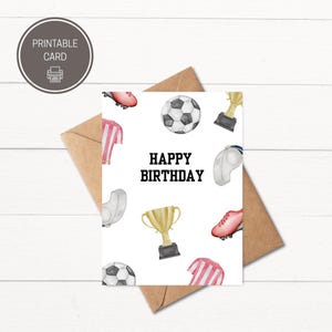 Fußball Geburtstagskarte | Geburtstagskarte zum Ausdrucken | Fußball Karte | Geburtstagskarte | Sofortdownload | Sport Karte | Fußball-Geburtstagskarte