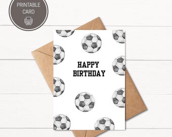 Printable Soccer Birthday Card | Sports Gift (Digital Download)