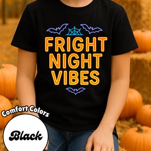 Fright Night Vibes T-shirt - Halloween Shirt, Unisex Tee, Spooky Apparel, Fall Fashion, Ghostly Gift