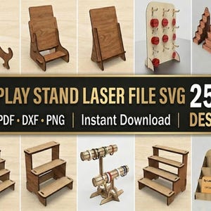 Display Stand Laser File SVG Bundel 250+ Designs
