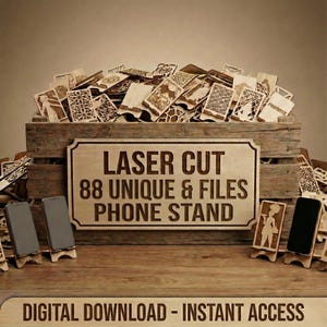 Wycinany laserowo stojak na telefon w formacie SVG do drewnianych uchwytów biurkowych