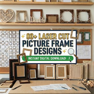 Marco de fotos cortado con láser SVG / Paquete de fotos de varios tamaños (descarga digital)